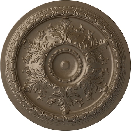 Ekena Millwork Oslo Ceiling Medallion (Fits Canopies up to 7 5/8"), Hand-Painted Warm Silver, 38 3/8"OD x 2 7/8"P CM38OSWSS